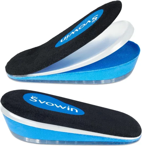 Vista 7 de Svowin Plantillas de Aumento de Altura Ajustables de 3 Capas – Insertos de Elevación de Talón y Copas Acolchadas para el Talón para Dolor de Talón