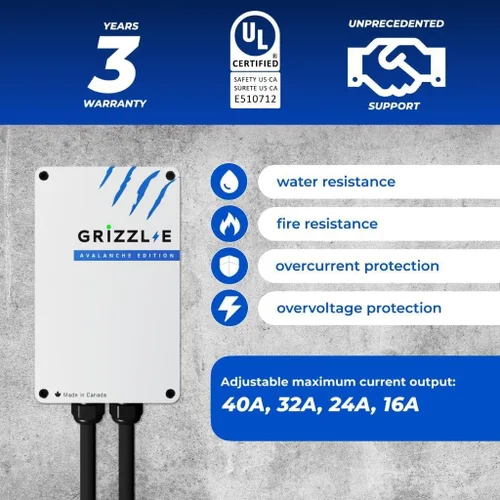 Vista 3 de Grizzl-E Classic Cargador de Vehículo Eléctrico (EV) Nivel 2 hasta 40 Amperios, Certificado UL, Estación de Carga Rápida de Pared para Auto