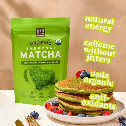 Vista 3 de SEN CHA Naturals Polvo matcha orgánico diario, auténtico té verde japonés, polvo matcha de grado culinario y ceremonial de primera y segunda