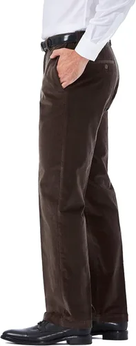 Vista 2 de Haggar Men's Corduroy Expandable Waist Classic & Straight Fit Flat Front Pant