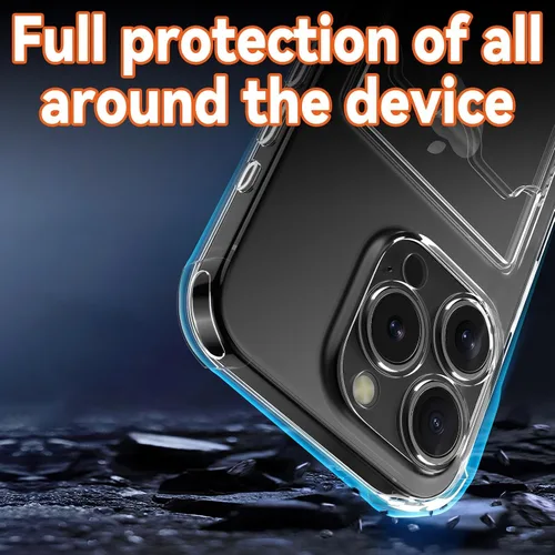 Vista 4 de Funda compatible con iPhone 13 con tarjetero, funda tipo cartera, transparente, delgada, suave, protectora a prueba de golpes, antiarañazos, funda