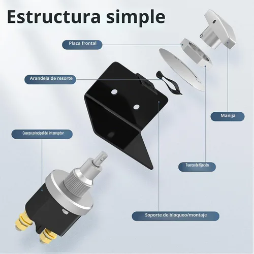 Vista 5 de Joinfworld Interruptor de Desconexión de Batería de 500A 12V 36V Resistente con Placa de Bloqueo, Interruptor de Corte de Batería de Alta Corriente
