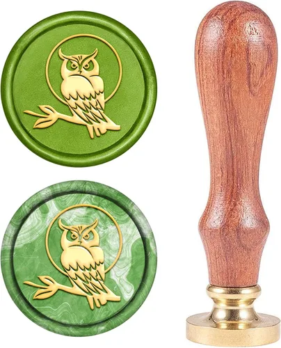 Vista 11 de CRASPIRE Sello de cera de hongo vintage con mango de madera, cabeza de latón extraíble retro para invitaciones de boda, sobres de Navidad, Acción