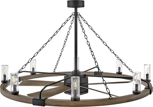 Vista 13 de Hinkley Sawyer - Candelabro inteligente de 36 pulgadas, color blanco mate/madera envejecida Mate blanco