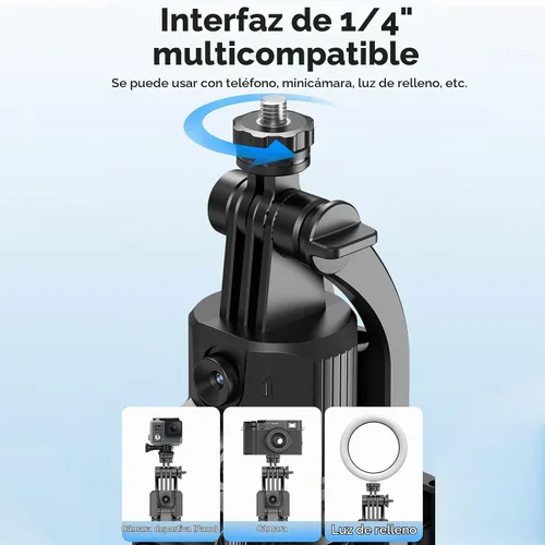 Vista 7 de Andoer Trípode de seguimiento automático de cara de 64 pulgadas con soporte, trípode de seguimiento de rotación de 360° con control remoto y control
