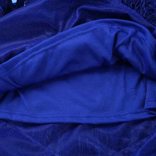 Vista 5 de Sywiyi Wonen's - Vestido de baile con flecos y lentejuelas brillantes, tango latino, Samba, con borlas y flecos, vestido de fiesta de noche
