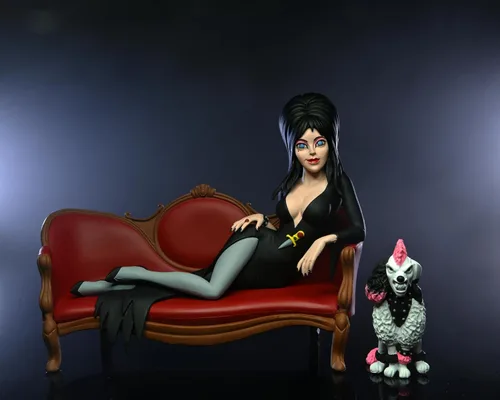 Vista 6 de NECA - Juego de figuras de acción de Elvira on Couch (Toony Terrors) de 6 pulgadas en caja
