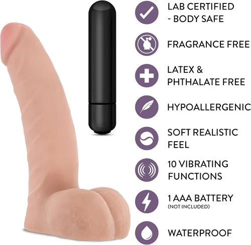 Vista 2 de Consolador vibrador Blush de 5.5 pulgadas para principiantes, 10 funciones vibratorias para estimulación intensa, estimulación del punto G, polla