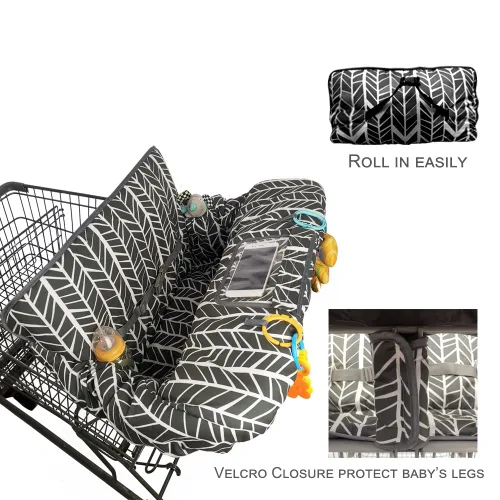 Vista 6 de Funda para carrito de compras para bebé, niño, niña, fundas de carrito multien 1 para bebés, funda acolchada suave para silla alta infantil, lavable