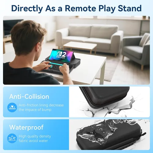 Vista 4 de Carrying Case Compatible with Nintendo Switch 2 & Original & OLED Version, Custom Spot for Joy-con & AC Adapter, Portable Travel Nintendo Switch 2