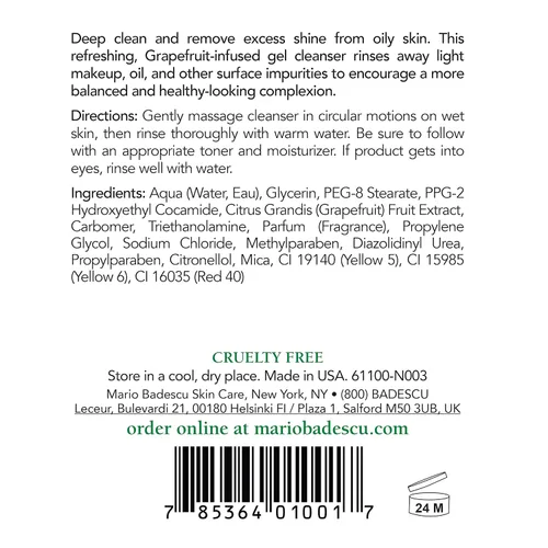 Vista 2 de Mario Badescu Limpiador facial botánico en gel, ligero, sin aceite, para mujeres y hombres, limpiador facial impregnado con extractos refrescantes