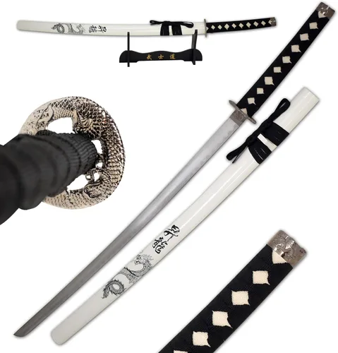Vista 10 de Snake Eye Tactical Espada samurái katana de dos tonos con soporte de espada gratis