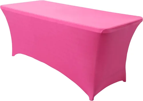 Vista 37 de Obstal Funda de mesa de elastano elástica de 4 pies para mesas plegables estándar, paquete de 2 manteles rectangulares universales ajustables