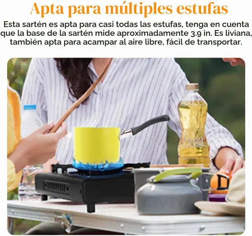 Vista 6 de Mini cacerola, calentador de mantequilla antiadherente verde de 0.5 cuartos de galón con asa, 2 boquillas de vertido, olla de leche múltiple olla
