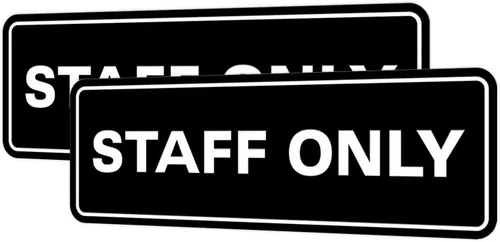 Vista 67 de All Quality Letrero estándar para pared o puerta Fácil instalación Señales de trabajo de oficina Seguridad mejorada – Negro – Pequeño