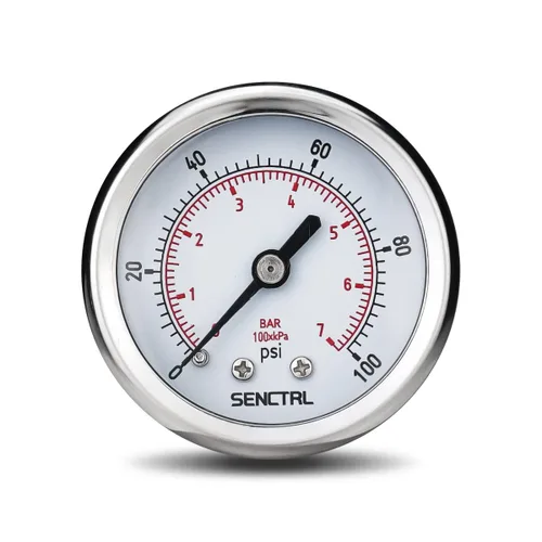 Vista 20 de SENCTRL - Medidor de presión de vacío de 30inHg, esfera de 2", NPT de 1/8, montaje inferior, estuche de acero inoxidable, resistente al agua