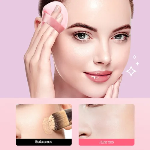 Vista 2 de 12DP12LP - 24 piezas de soplo de polvo, de algodón triangular, lavable para la cara, para polvo suelto, cuerpo, base cosmética, esponja