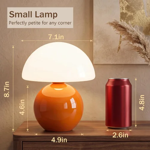 Vista 5 de Dawnwake Lámpara de Mesa con Forma de Hongo para Dormitorio, Lámparas Pequeñas de Escritorio para Mesita de Noche para Mesas de Noche de Sala