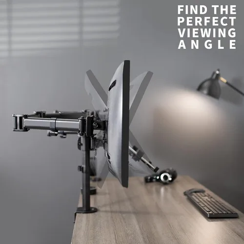 Vista 6 de VIVO Soporte para monitor dual + portátil para pantallas de 13 a 27 pulgadas y portátiles de 10 a 15.6 pulgadas, visualización de pantalla triple
