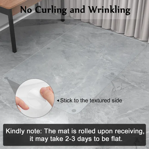 Vista 4 de Blvornl Tapete para silla de oficina para suelo de madera dura, protector de plástico resistente para silla de oficina, rectangular transparente