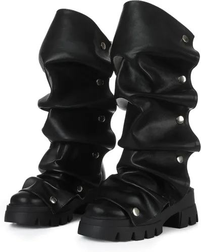 Vista 9 de VOMIRA - Botas holgadas para mujer con solapas plegables