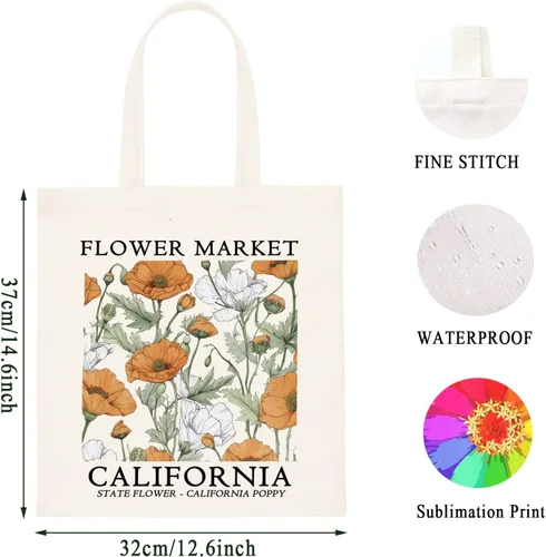 Vista 4 de WCGXKO Bolsa ecológica para viaje de California y regalo de Arizona
