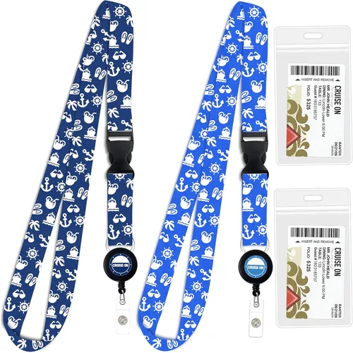 Vista 10 de Cordón de crucero de Cruise On para tarjetas de barco – Paquete de 2 con insignia retráctil y soporte impermeable para tarjetas de llave