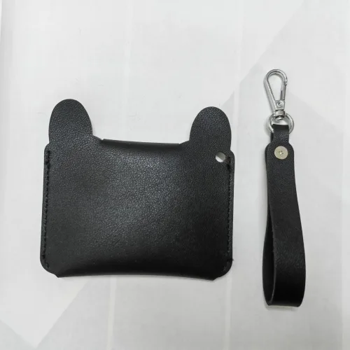 Vista 3 de Pastillero anticonceptivo/billetera PU cuero medicamento titular gato (negro)