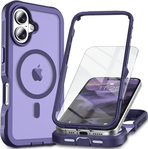 Vista 16 de Funda magnética para iPhone SE 3ª y 2ª [protector de pantalla] [compatible con MagSafe] [protección contra caídas de grado militar]