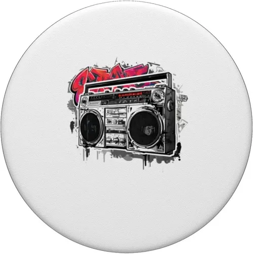 Vista 3 de Nuevo Retro Boombox Graffiti Street Art Hip Hop para Hombres Mujeres PopSockets Adhesivo PopGrip