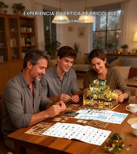 Vista 5 de Spilay Kit de casa en miniatura para adultos, kit de construcción de casa Fuchun Complejo turístico