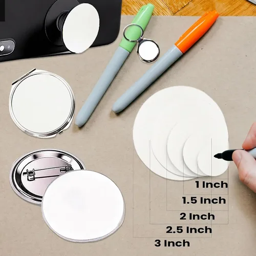 Vista 3 de Muka 100 piezas de láminas redondas de aluminio en blanco para sublimación de 2.5 pulgadas, tablero de aluminio de transferencia de calor