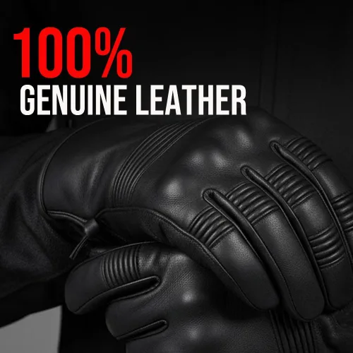 Vista 7 de Jackets 4 Bikes Guantes de cuero para motocicleta para hombres y mujeres, pantalla táctil, acolchado de gel, protección de nudillos y palma, guantes