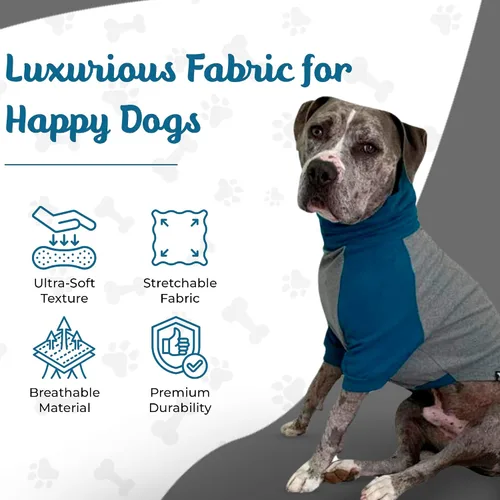 Vista 4 de Tooth & Honey Suéter para perros grandes, ropa cálida de mezcla de algodón para razas grandes, sudadera suave para perros con cuello alto