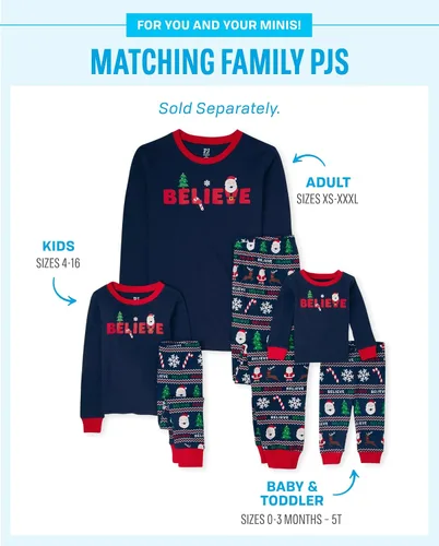 Vista 2 de The Children's Place Baby Christmas Pajamas, Cotton