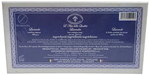Vista 2 de Jabón de baño La Saponeria Firenze by Saponificio Artigianale Fiorentino Italian Spa Cleanser Made In Tuscany Barra decorativa Lavanda de 10.5 onzas