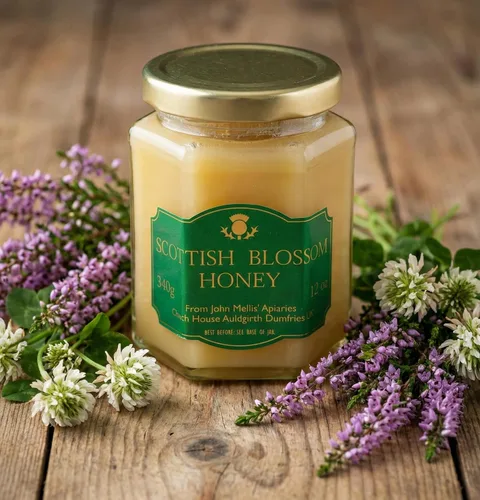Vista 3 de Mellis Scottish Blossom Honey, tarro de 12 onzas