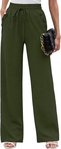 Vista 22 de Heymoments Wide Leg Pant for Women High Waist Trouser A01-negro