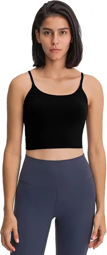 Vista 3 de FGZ Camisetas de entrenamiento para mujer con brasier integrado, brasier acolchado para yoga y correr