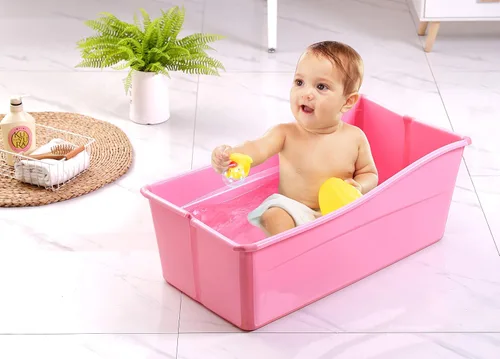 Vista 6 de Ganen Bañera de bebé portátil (rosa)