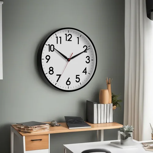 Vista 8 de AKCISOT Reloj de pared de 16 pulgadas, reloj analógico silencioso con pilas A_negro