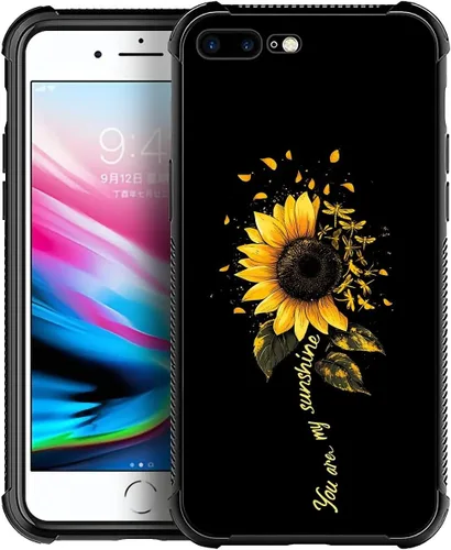 Vista 45 de Funda compatible con iPhone 8 Plus, diseño de elefantes africanos para iPhone 7 Plus, diseño de patrón a prueba de golpes, antiarañazos, carcasa