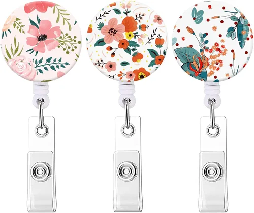 Vista 34 de Carrete retráctil para credenciales de enfermera, lindo nombre, carretes decorativos para tarjetas de identificación con clip en soportes
