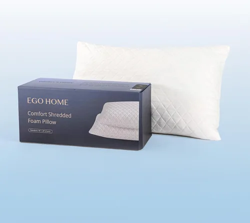 Vista 9 de EGOHOME Almohadas de espuma viscoelástica trituradas, almohadas de cama para dormir, almohada de tamaño mediano estándar/Queen para dormir boca