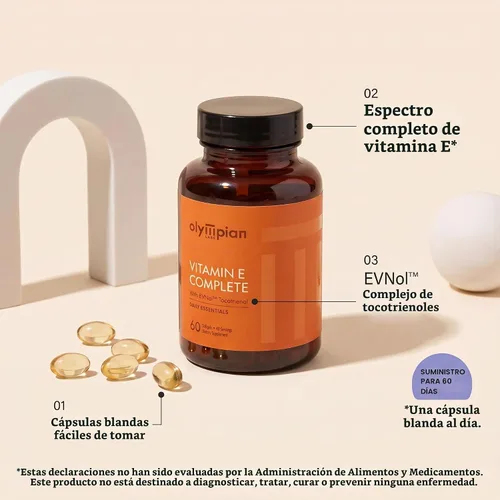 Vista 6 de Olympian Labs Tocomin Tocotrienol Vitamina E Complete, 60 cápsulas blandas