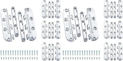 Vista 7 de Soportes para riel de cama montados en superficie POWERTEC 4 piezas, herrajes para armazón de cama con tornillos de montaje para armazón