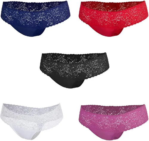 Vista 2 de Besame Bragas de encaje para mujer ropa interior de licra y elastano paquete de 5