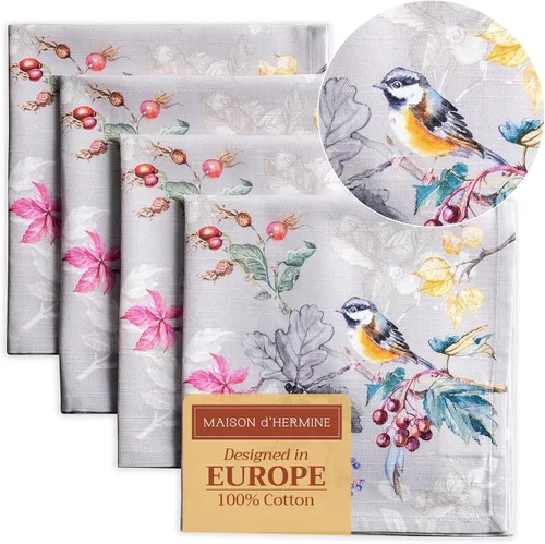 Vista 166 de Maison d' Hermine Juego de 4 servilletas de tela 100% algodón, suaves y duraderas, servilletas cuadradas reutilizables para uso diario, lavables