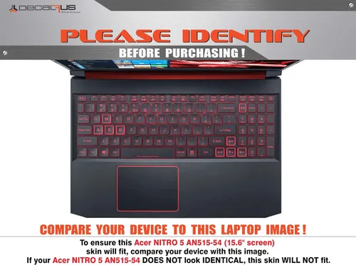 Vista 2 de Decalrus - Adhesivo de protección para Acer Nitro 5 AN515-54 (pantalla de 15,6") Funda protectora para Acer Nitro5_AN515-54-44
