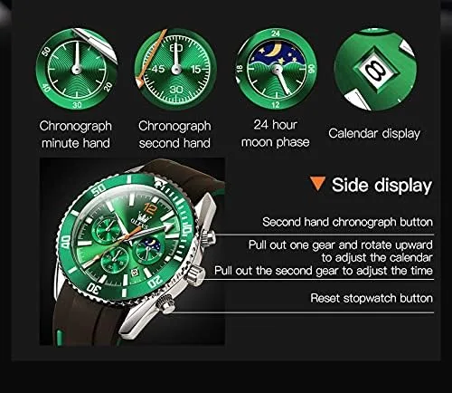 Vista 4 de OLEVS Relojes de cuero impermeable relojes de cuarzo con fecha de día, regalos
